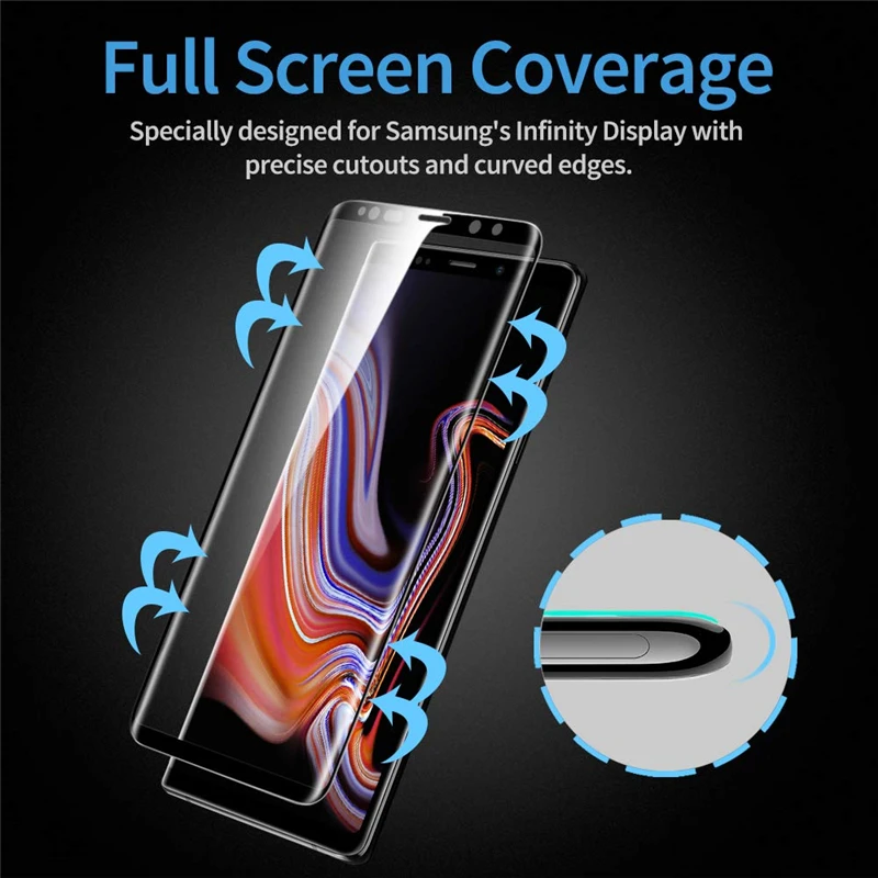 Akcoo 20D полное покрытие из закаленного стекла для samsung Galaxy S8 9 7 Plus Note 8 edge Защитная