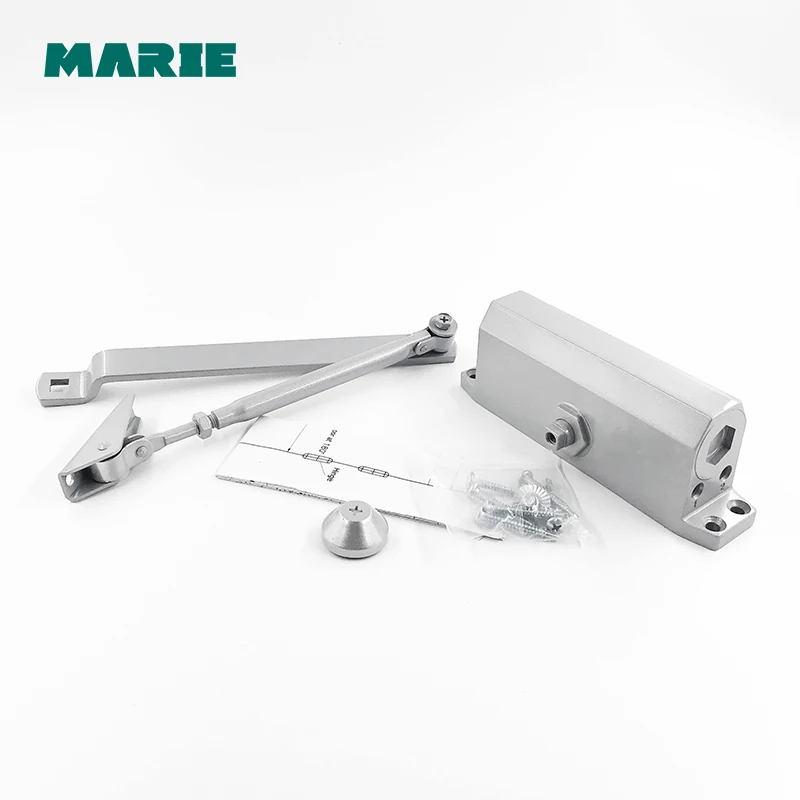 Silver Color 1303D Aluminum Alloy Door Closer 40kg-65kg Automatic Hydraulic Door Closer
