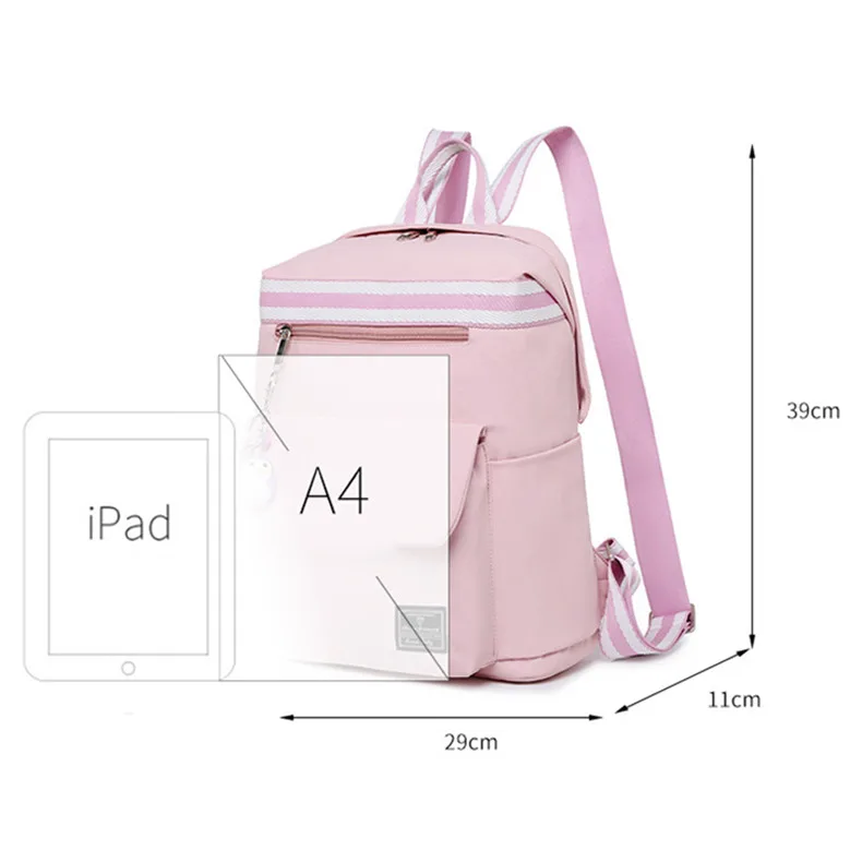 Fashion Waterproof Women Backpack Striped Letter Lady Daypacks School Student for Girls Bookbag Laptop Bag