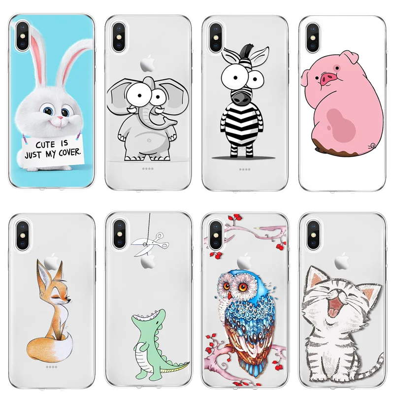 

For iPhone X Xs Max XR 5 5S SE 6 6S 7 8 Plus For Huawei P8 P9 P10 Honor 7A Pro Mate 10 Lite 2017 Animal For Huawei P20 Lite Case