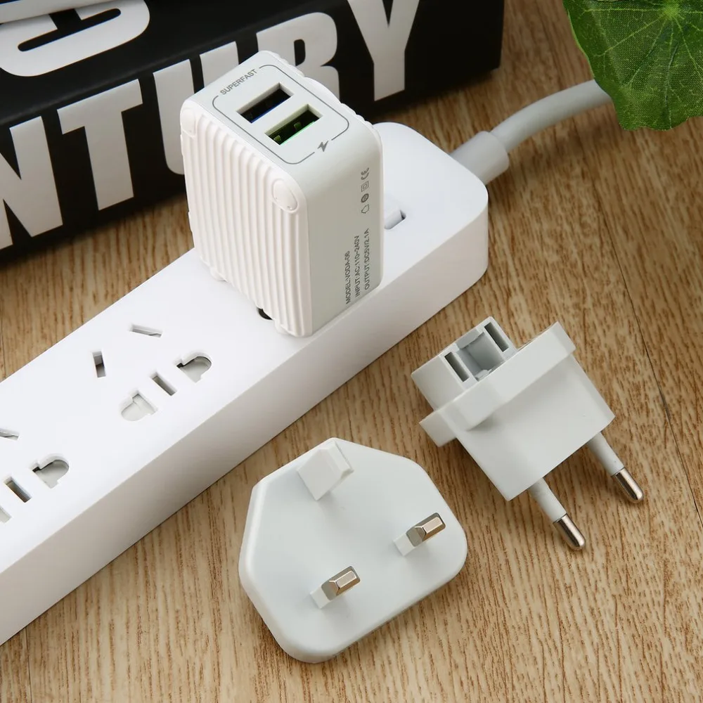 Buy Portable Electrical Plug Duck Head Dual USB Ports