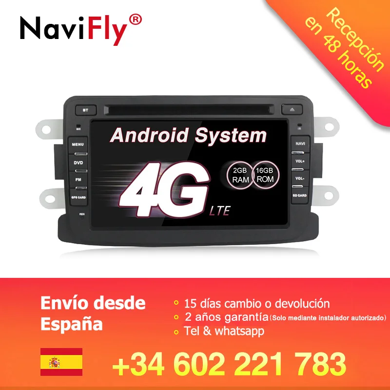 Cheap Navifly 1024*600 Quad Core Android 7.1 2G RAM 7inch Car DVD GPS Navi Radio vedio Player For Dacia/Duster/Logan/Sandero 1