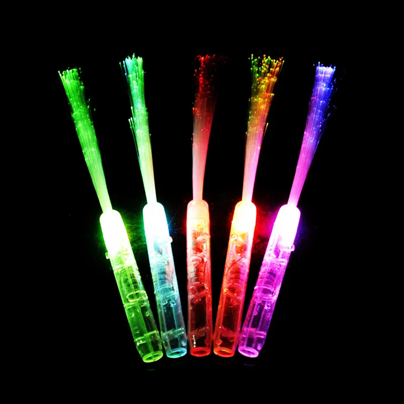 

10pcs/lot 3LEDs Glowing Fiber Optic Stick LED magic wand Light Stick Concert Flash Light up Stick toy For Party Wedding Birthday