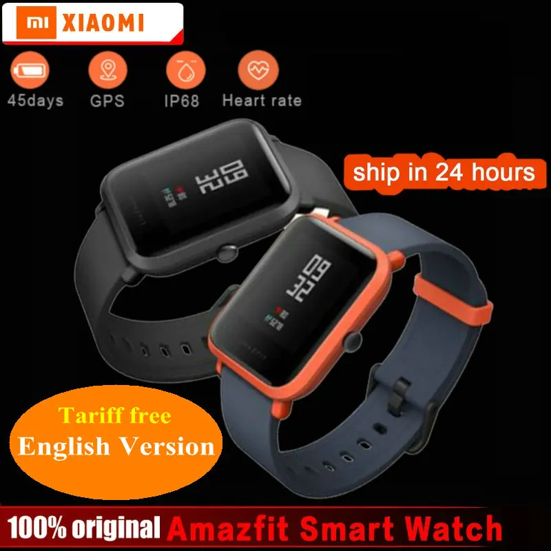 

Xiaomi Amazfit Bip Smart Watch [English Version] Huami GPS Smartwatch Pace Lite Bluetooth 4.0 Heart Rate 45 Days Battery IP68