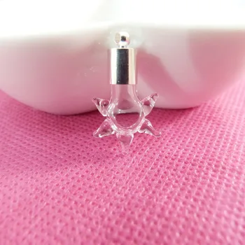 

20pcs 5x20x13mm fashion animal clear rice vial glass wishing bottle & cap & rubber for diy pendant charms