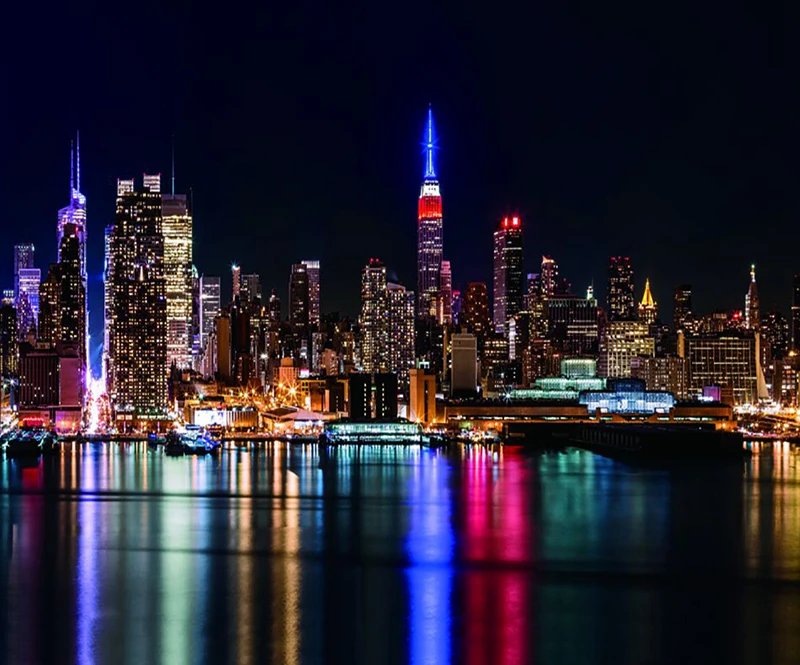 New York night city night gordijnen blinds draper photo print Zwarte ... New York night city night gordijnen blinds draper photo print Zwarte ...