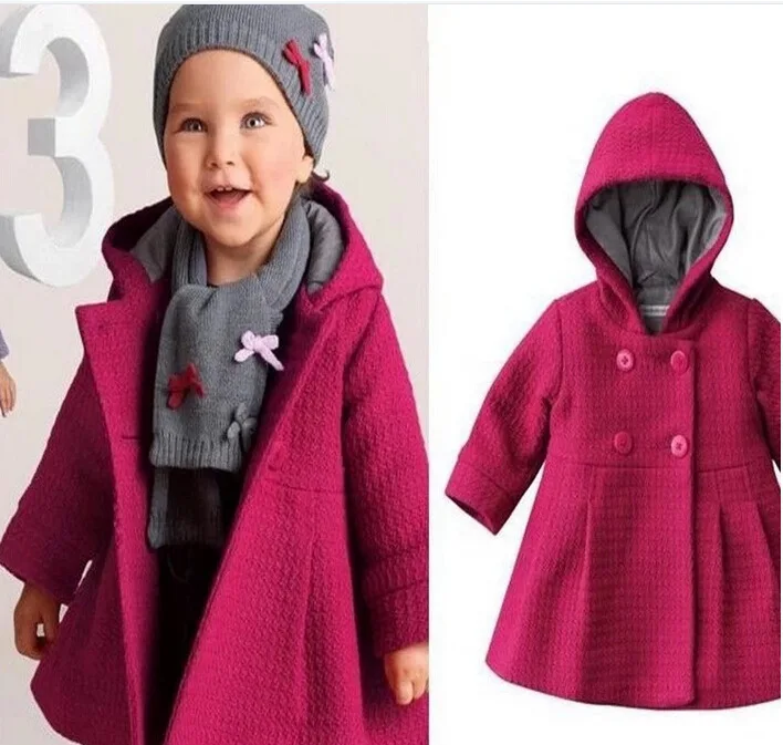 

2016 New Baby Girls Bebe Winter Autumn Cotton Coat Windbreaker Hoodie Outerwear Snowsuit Outfit Clothes 1-3 Years Clothing Gift