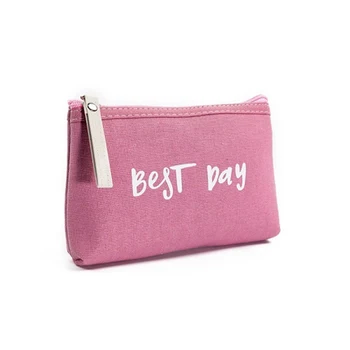 

Fashion Women Portable Travel Make Up Pouch Letter Design Cosmetic Bags Canvas Makeup Bag Zipper