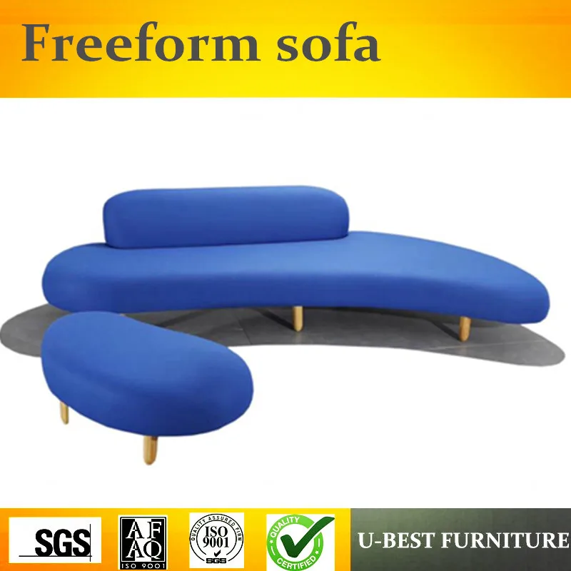

U-BEST Graceful European Style Living Room Furniture Solid Wood Corner Sofa Set