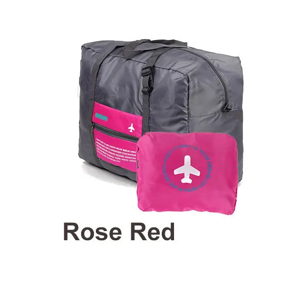 Мужские и женские водонепроницаемые полиэфирные дорожные аксессуары складные вместительные органайзеры для упаковки багажа - Цвет: Rose Red