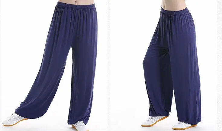 10 цветов Высокое качество унисекс для мужчин и женщин летние боевые искусства Йога штаны для тайцзи брюки для тренировок кунгфу брюки-шаровары - Цвет: blue