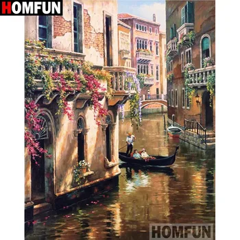 

HOMFUN Square/Round Drill 5D DIY Diamond Painting "House scenery" Embroidery Cross Stitch Full Rhinestone Decor A17201