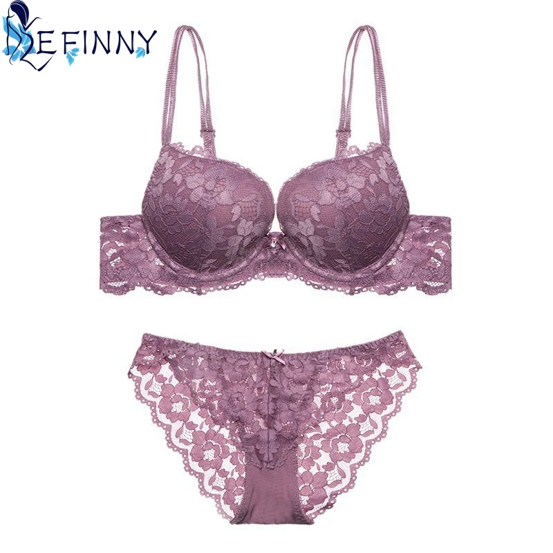 Бюстгальтер с пуш апом и кружевной вышивкой 2018|bra set|push-up braset bra |