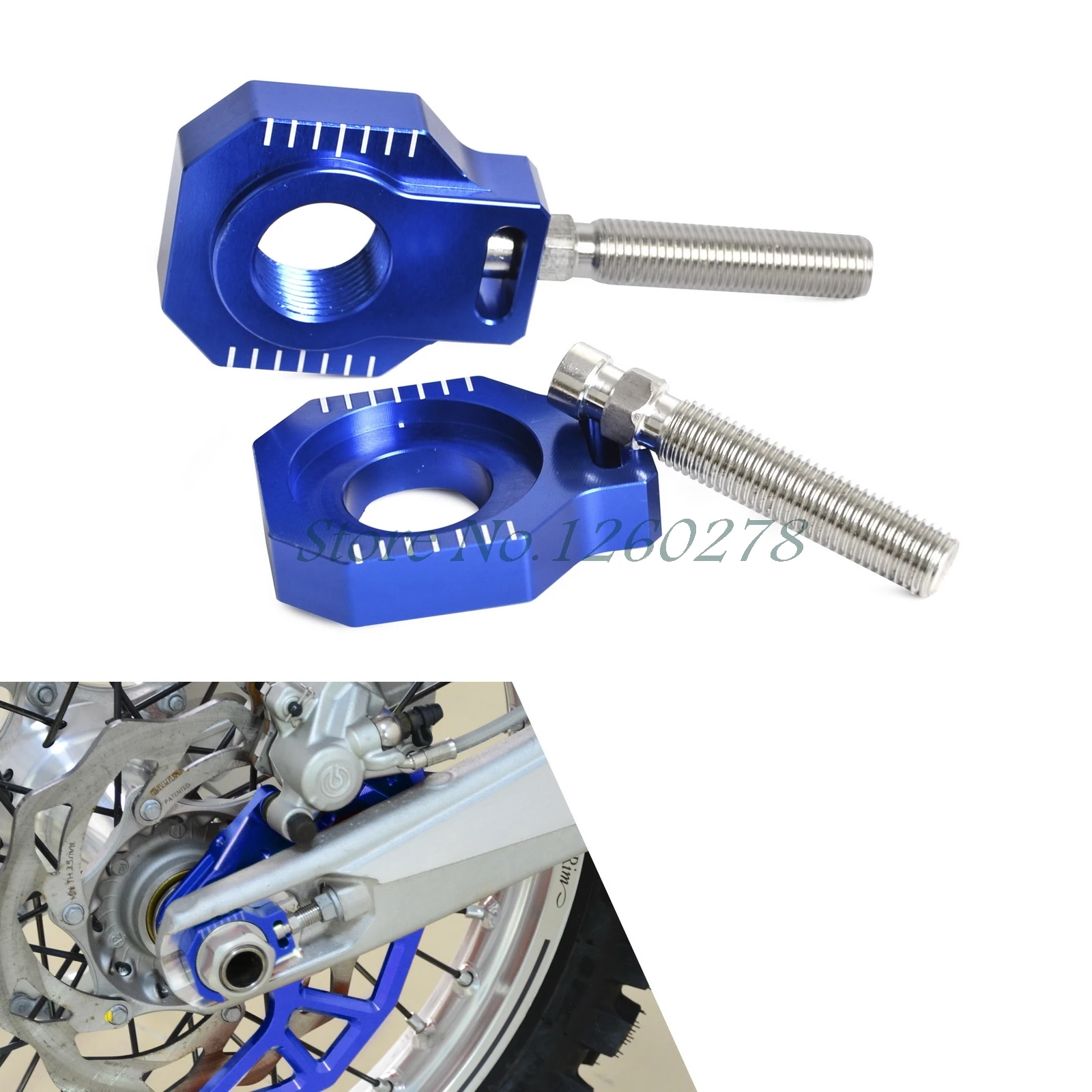 NICECNC Rear Axle Blocks Chain Adjuster For Husaberg Husqvarna TC TE FC FE FX FS 85 125 250 300 350 390 450 501 570