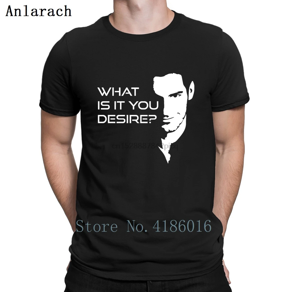 

Lucifer Morningstars What Is It You Desire T Shirt New Fashion Fit Weird Leisure T Shirts Men Fashion Knitted Male Spring Autumn