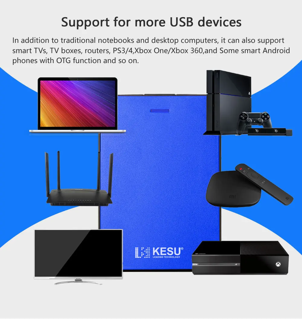 Original KESU 2.5 Inch External Hard Drive Storage USB3.0 HDD Portable External HD Hard Disk for Desktop Laptop Server