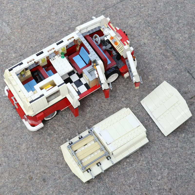 Новая техническая серия 1342 шт. Volkswagen T1 Camper модель автомобиля-фургона строительные блоки наборы набор кирпичей совместимые 10220 игрушки подарки