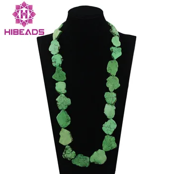 

Green Stone Beads Necklace 34inches Long Statement Necklace Wholesale 8 Colors Party Necklace Women Free Shipping TN152
