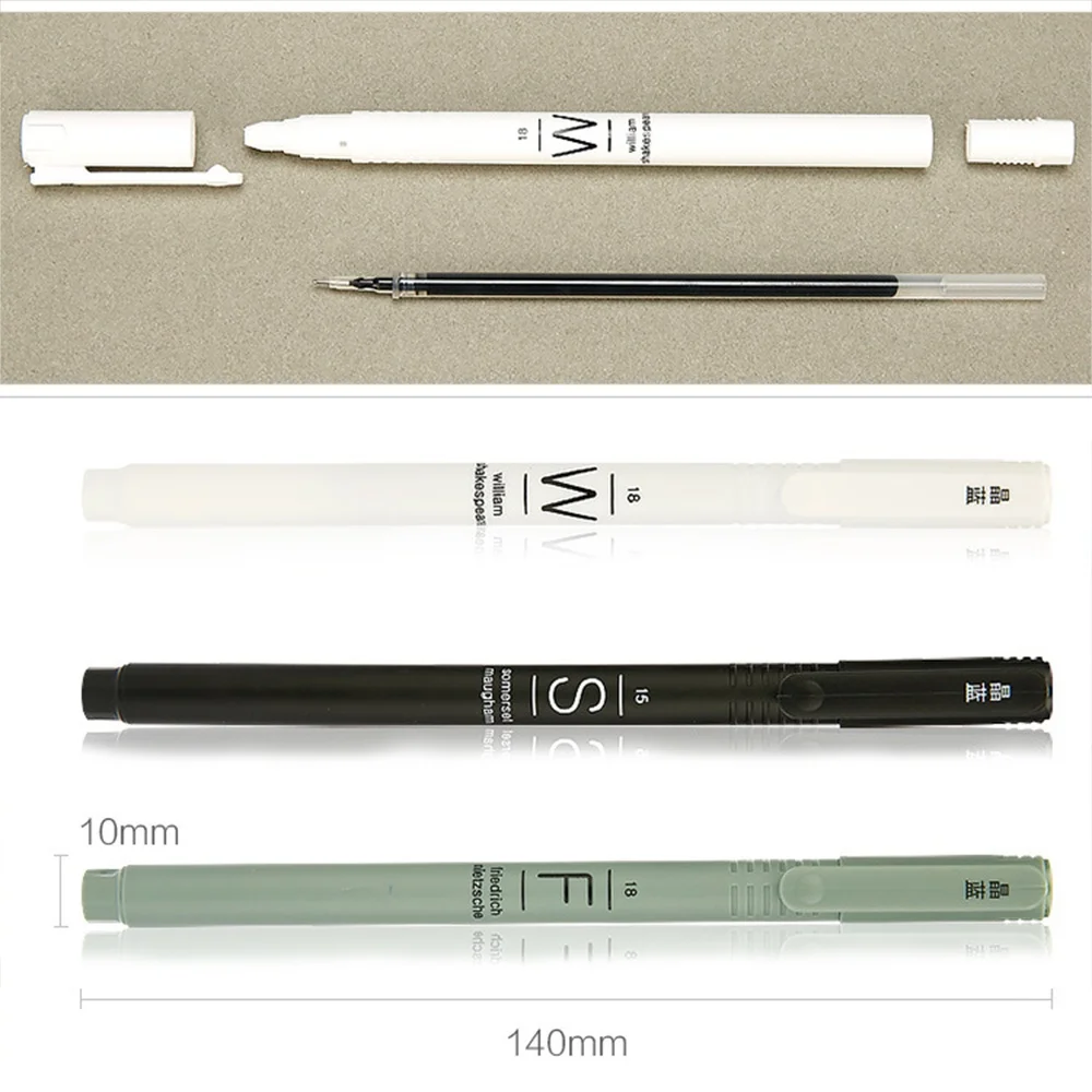 12 шт, 0,38 мм, гелевые ручки-роллеры, милые черные/синие гелевые ручки, набор канцелярских принадлежностей для школы и офиса