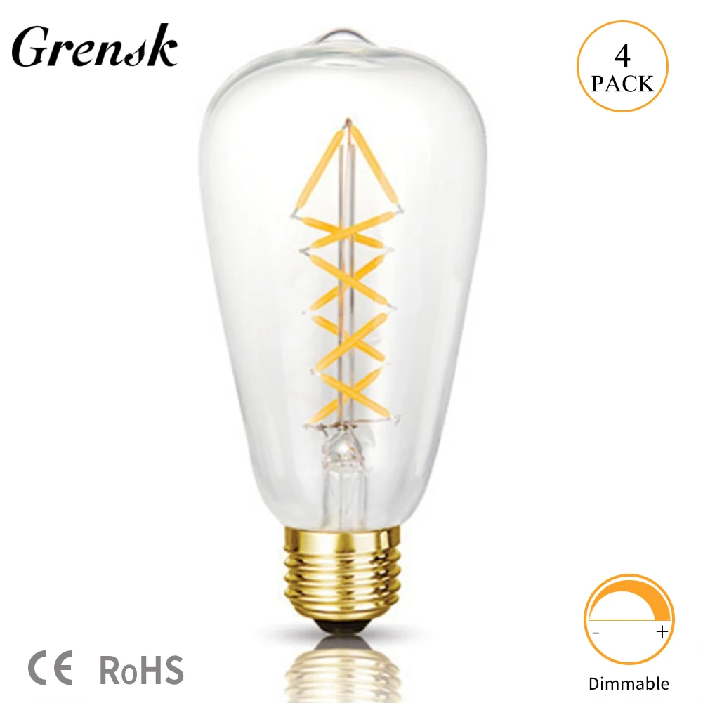 Grensk ST64 E27 LED 220V жемчужная рыболовная лампа Светодиодная накаливания с