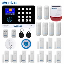 ubontoo Multiple Language WIFI GSM Home Burglar Security Alarm System Motion Detector APP Control Fire Smoke Detector Alarm ubontoo Multiple Language WIFI GSM Home Burglar Security Alarm System Motion Detector APP Control Fire Smoke Detector Alarm