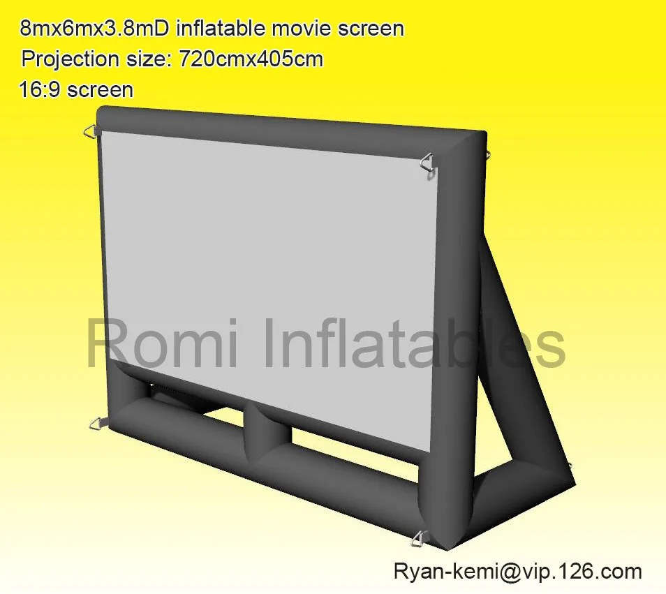 8x6 м гигантский надувной киноэкран надувной проекционный киноэкран надувная пленка ТВ экран