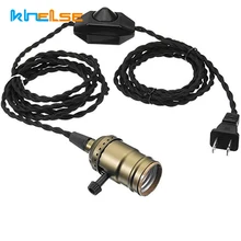 Aluminum Vintage Lamp Base E27 Pendant Lamp Dimmer Hanging 110V/220V DIY Retro Lamp Holder EU US Plug Ceiling Light Bulb Fixture