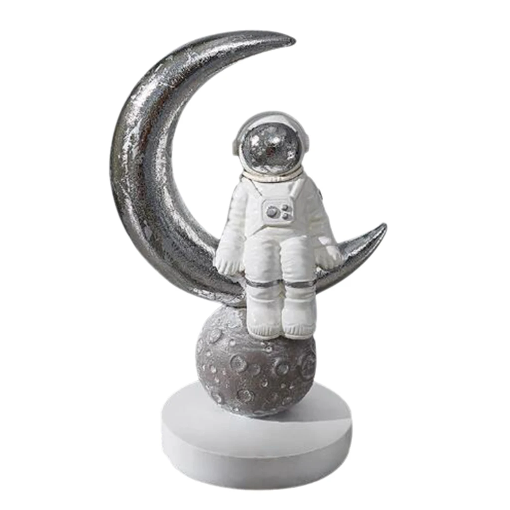Resin Astronaut Shaped Statues Space Man Sculpture Cosmonaut Figurine Decor Home Office Arts Crafts Desktop Ornament