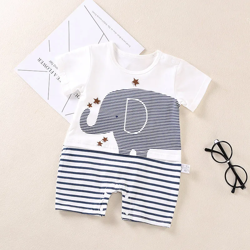 Verano Impresión de dibujos animados bebé mameluco manga corta mono infantil algodón recién nacido Bebés Ropa cute bebé ropa bebes Verano Impresión de dibujos animados bebé mameluco manga corta mono infantil algodón recién nacido Bebés Ropa cute bebé ropa bebes