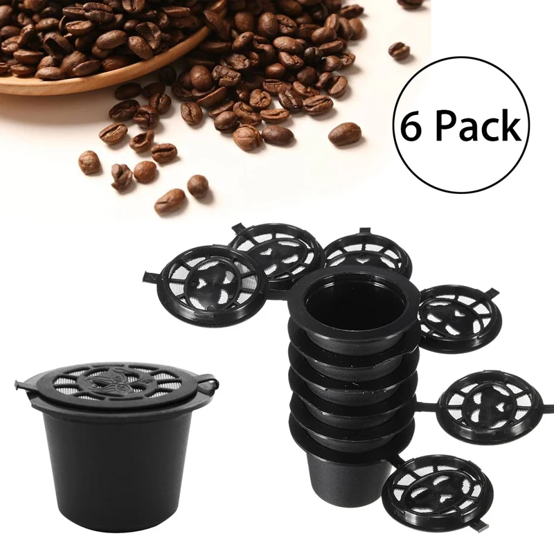

6PCS Reusable Coffee Refillable Coffee Capsule Cup Reusable Refilling Filter For Nespresso Dolce Gusto Machine Maker