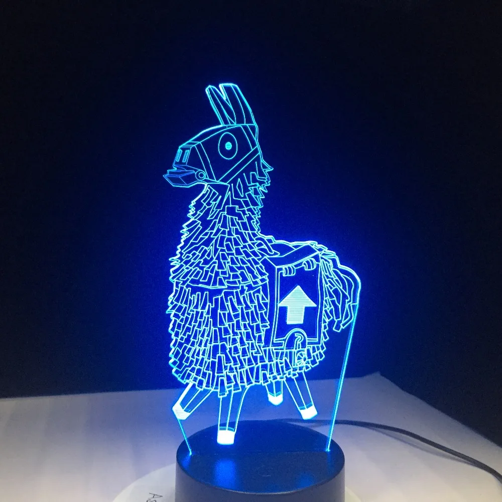 Сувенирный подарок лама 7 цветов сенсорный Настольный светильник 3D светодиодный лава лампа Акриловая Иллюзия комната атмосфера светильник ing для любителей игр