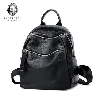 

LAORENTOU New women Genuine Leather bag designer brand quality leather backpack quality women leather backpack