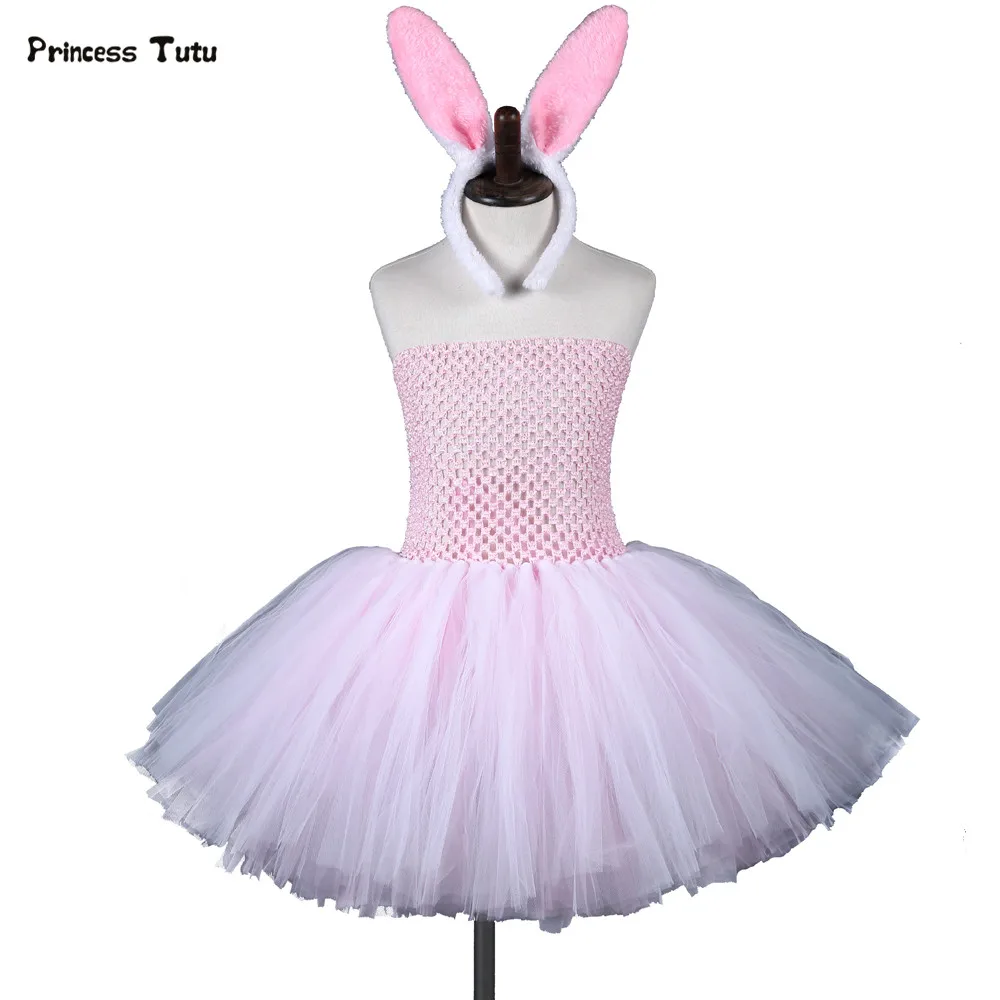 Pink White Easter Tutu Dress Tulle Girl Princess Bunny Costume Kids Baby Girl Rabbit Cosplay Dresses Lovely Birthday Party Tutus Pink White Easter Tutu Dress Tulle Girl Princess Bunny Costume Kids Baby Girl Rabbit Cosplay Dresses Lovely Birthday Party Tutus