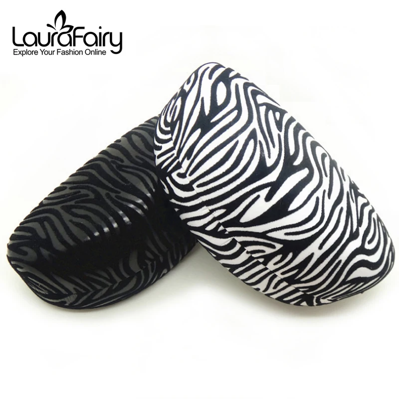 

Laura Fairy Black White Zebra Pattern Case for Glasses Crescent Shape Spectacle Reading Glasses Protection Glasses Box Case