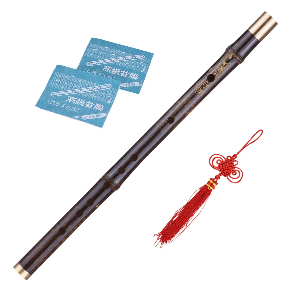 

Professional Black Bamboo Dizi Flute Key of C/D/E/F/G Traditional Handmade Chinese Musical Woodwind Instrument Study Level