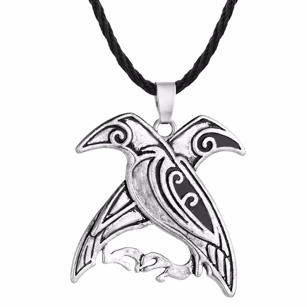 Ностальгия Odin's Raven Crow амулет скандинавского Викинга мужское ожерелье с