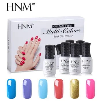

HNM 6 pcs/lot Nail Polish Set UV Semi Permanent Polish 8ML Gelpolish Paint Nail Art GelLak Varnish Esmalte Gel Primer Nail Kit