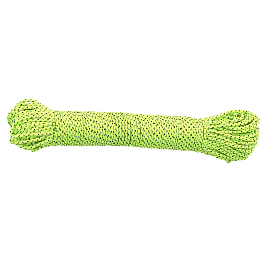 

20M Outdoor Green Tent Rope Reflective Nylon Paracord Wind Rope for Camping Tent Packaging Velarium (2.5mm)