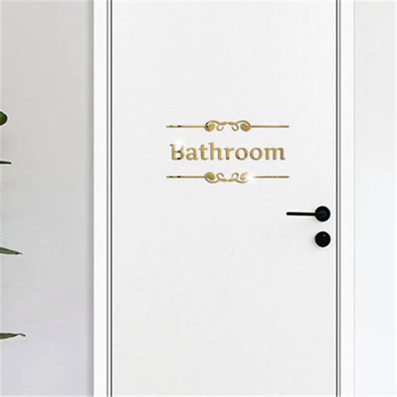 

3D Mirror Wall Sticker Funny WC Toilet Door Entrance Sign Men Women Bathroom Acrylic Mirror Wall Sticker Decals Bar Home Decor