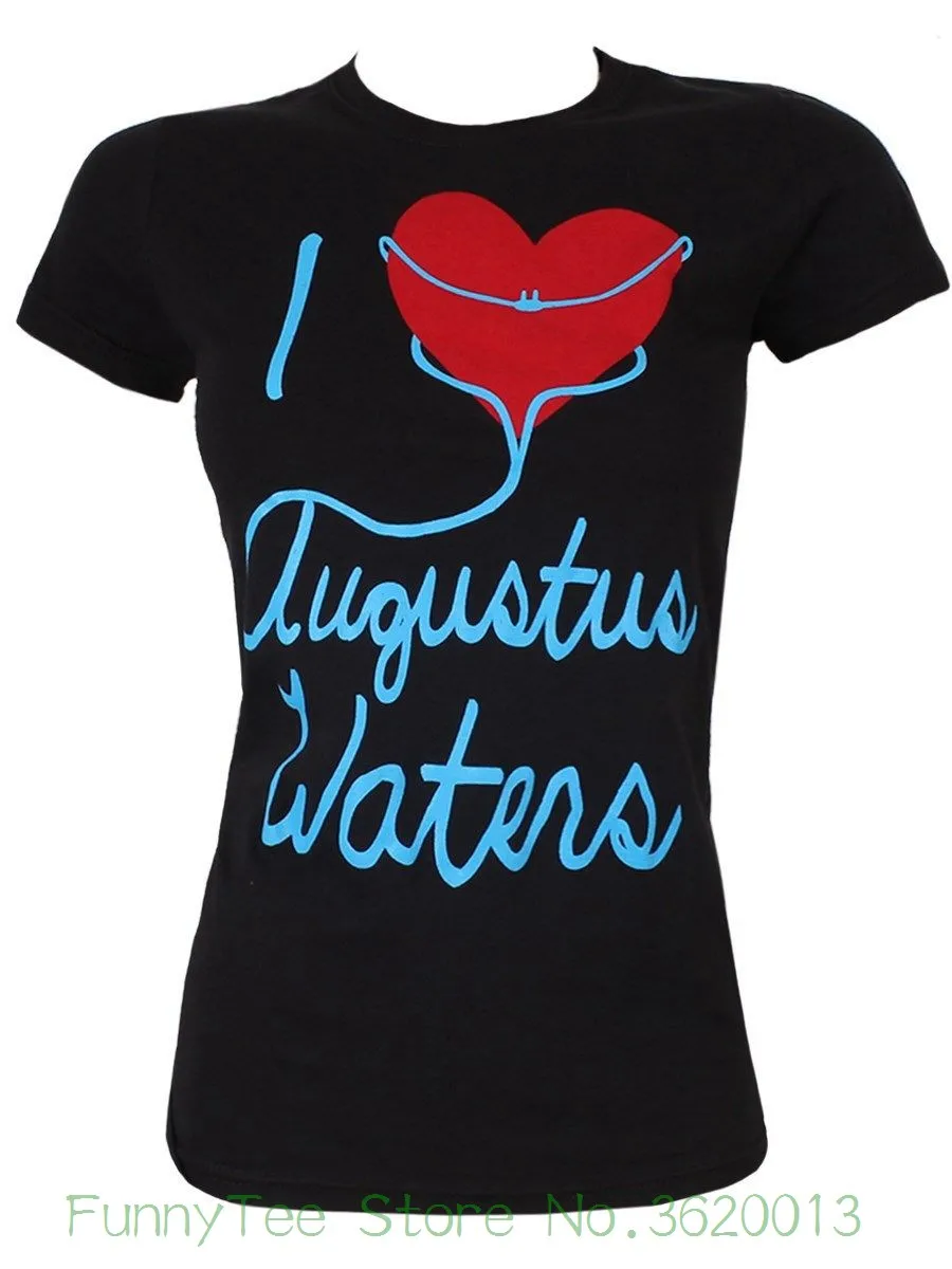 Для женщин футболка виноваты звезды я люблю Август Дамы черная футболка-new & официальный Забавный Ангел гранж Femme