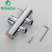 SBLE Ванная комната Туалет Биде 3/4 ''1/2'' Т-адаптер душевой переключатель клапан смеситель для душа тройник соединитель Shattaf клапан латунь Сделано