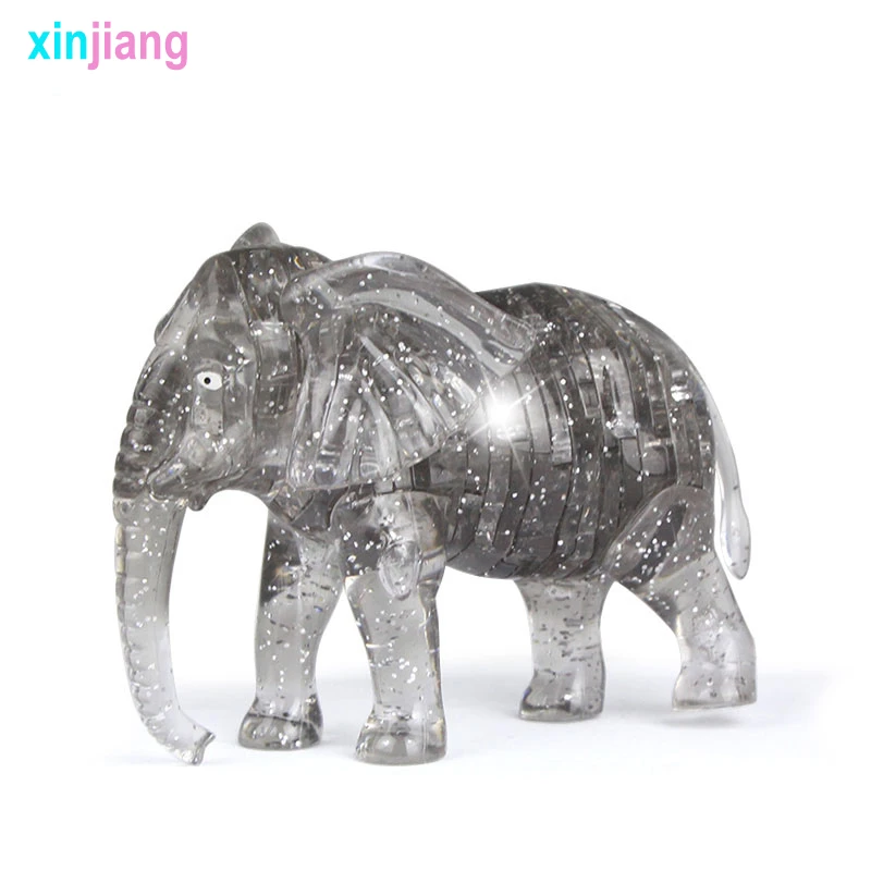 41PCS DIY 3D Elephant Crystal Puzzles Assembly Jigaw Elephant Model
