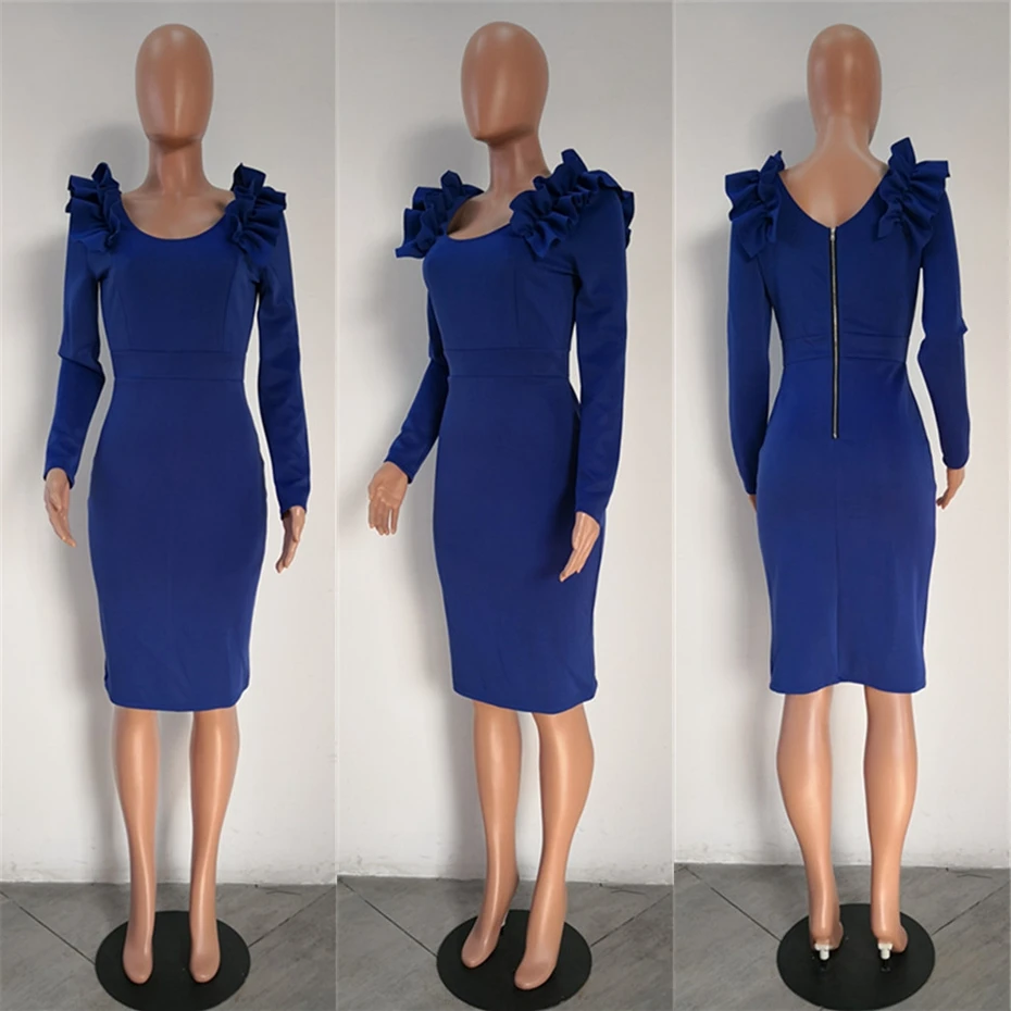 Пикантные узкие Для женщин Bodycon зимнее платье с низким вырезом на спине платье с О-образным вырезом вечерние платье модное и элегантное платье с длинными рукавами, повязка с изображением цветов платье WLD116