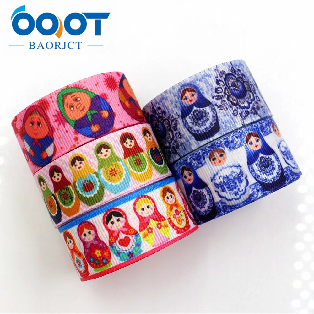 OOOT BAORJCT 1762027 22mm 10yard Cartoon Ribbons Thermal transfer Printed grosgrain Wedding Accessories DIY handmade material