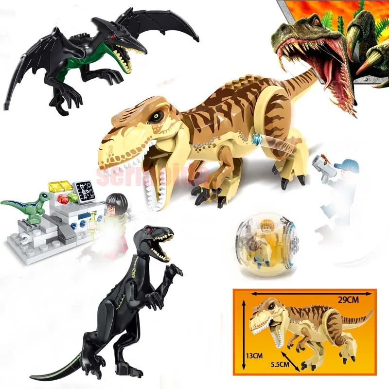 Jurassic Dinosaur world Figures Tyrannosaurs Rex Building Blocks Compatible With Legoings Dinosaur Toys