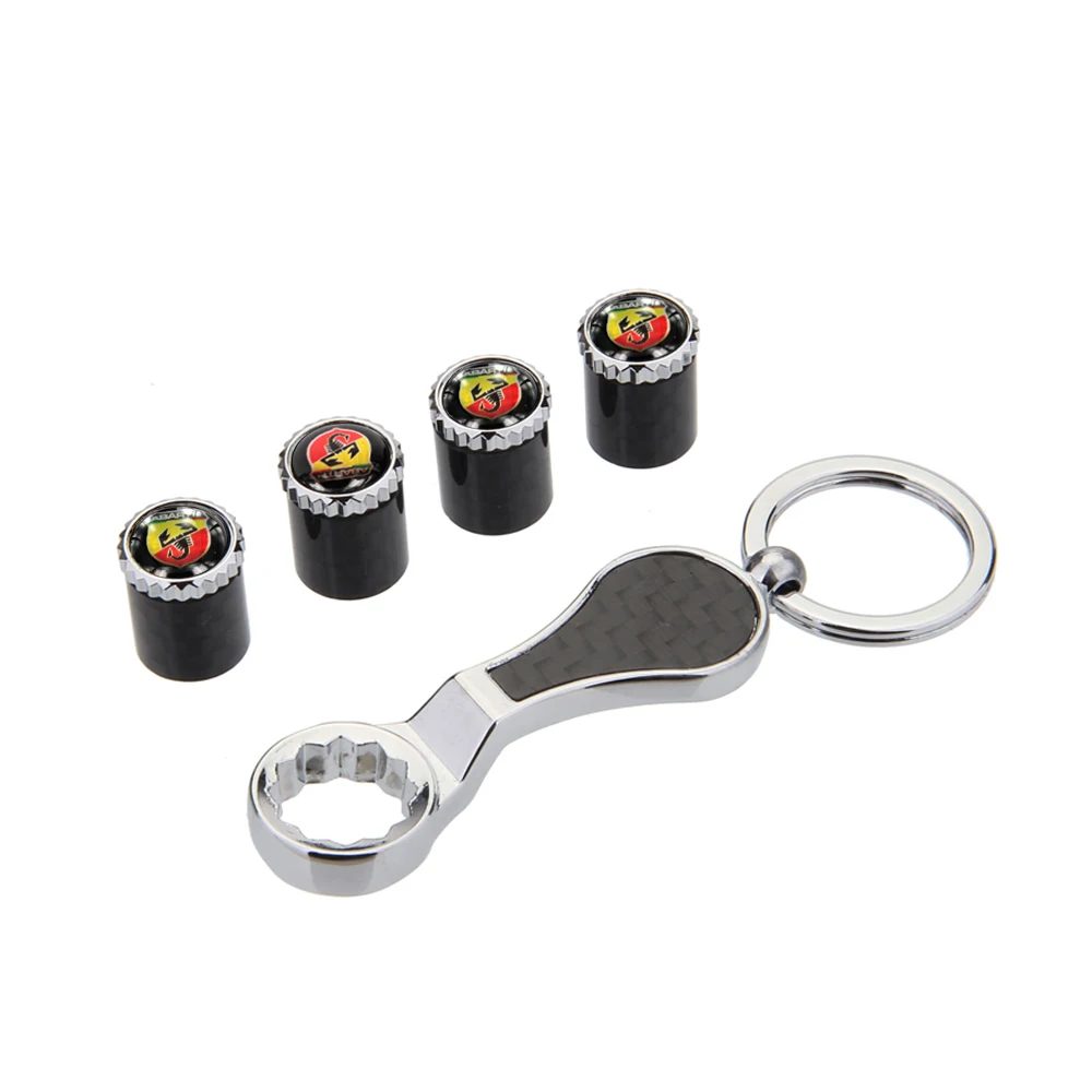 Car Styling Wheel Dust Valve Stem Caps Air Cover with Wrench for Abarth 124 Spider Punto 1000 204A 595 500 695 Fiat 131 | Автомобили и