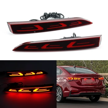 

1Pair Car Tail light LED Rear Bumper Reflector for Hyundai Accent 2017 2018 Tail Brake Lamp Signal Lights Stop Warning Light