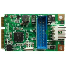 Мини PCI-express 2 порта USB 3,0 адаптер Mini PCI-e до USB3.0+ 19 P USB клемма женского типа двойной USB3.0 spiltter кабель