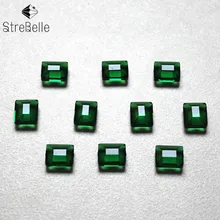 NO hole 12x10mm Square faceted glass crystal stone glue-on necklace accessories for fashion DIY no stone unturned