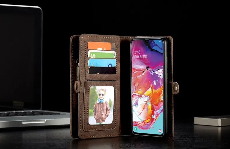 Ретро Кожаный чехол-кошелек для samsung Galaxy A50 A70 A40 A30 A20 360 чехол с магнитной откидной крышкой для samsung S10 S9 S8 Plus Coque